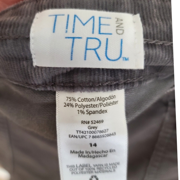 Women's  Gray Corduroy Cargo Pants - Picture 3 of 3